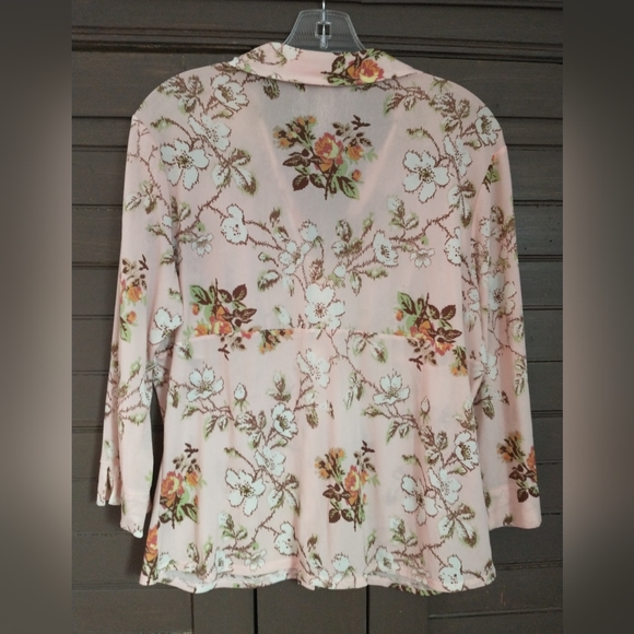 Women's i.e.relaxed sheer floral blouse Size Large - Picture 2 of 8